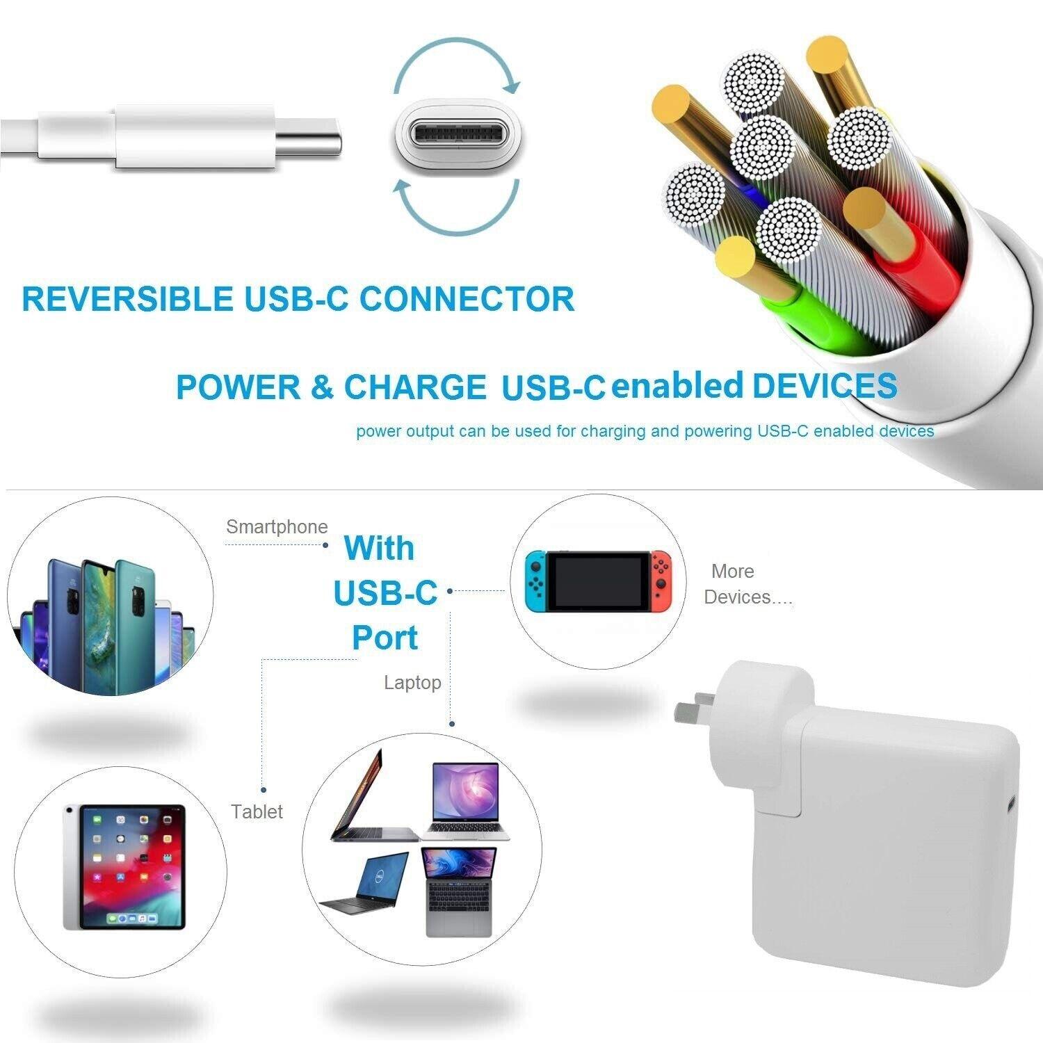 30W 61W 87W USB-C Power Adapter Charger Type-C for Apple Macbook Air Pro Laptop - BESTA